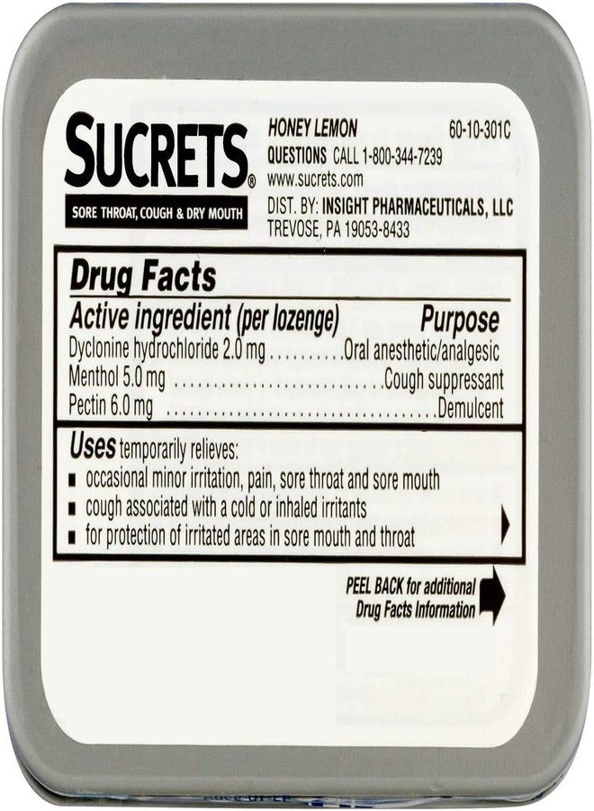 Sucrets Sore Throat & Cough Lozenges | Honey Lemon | 18 Count Each | Pack of 2 - Image 2